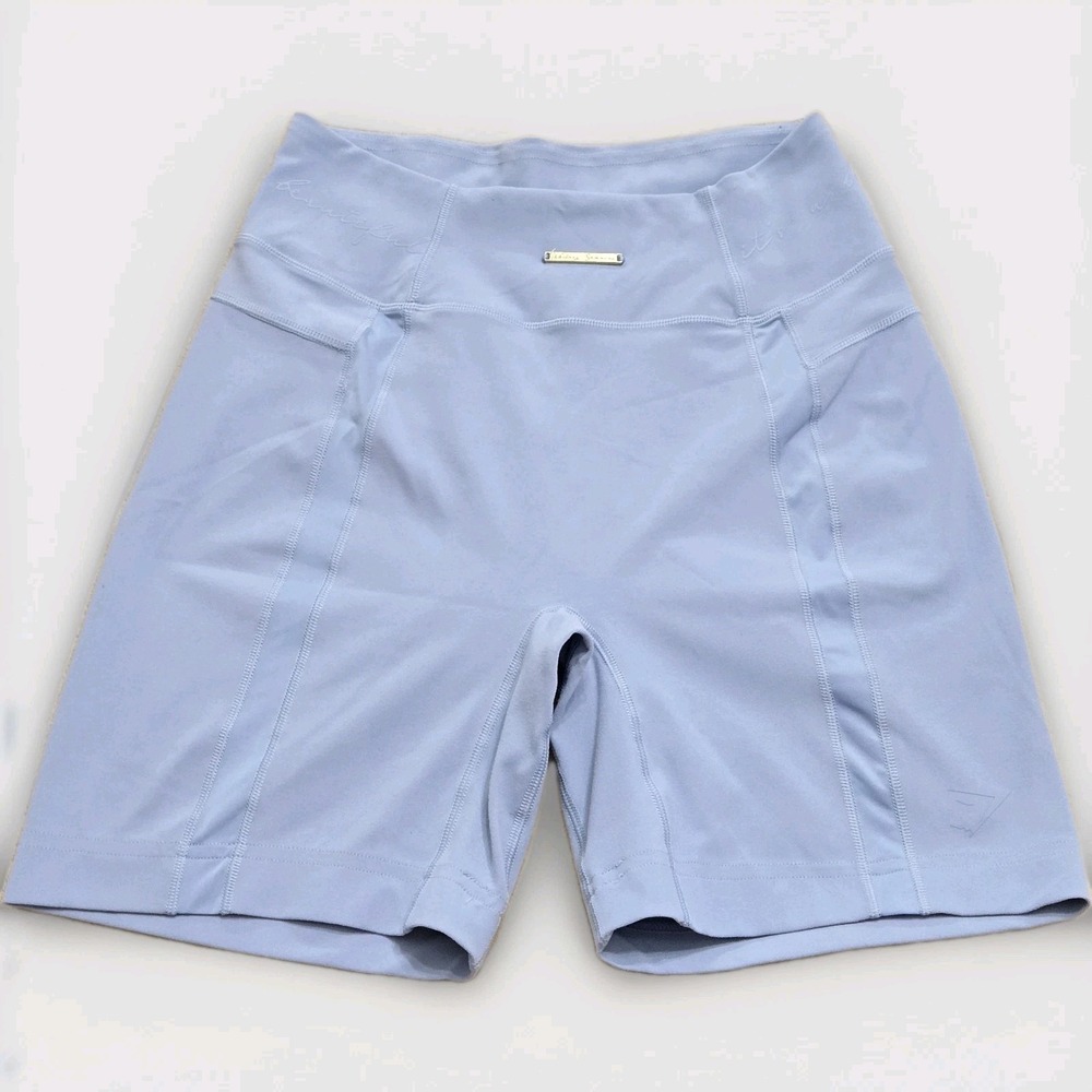Gymshark Scrunched Biker Shorts Sz S Ladies Whitney Summers Blue Workout Gym